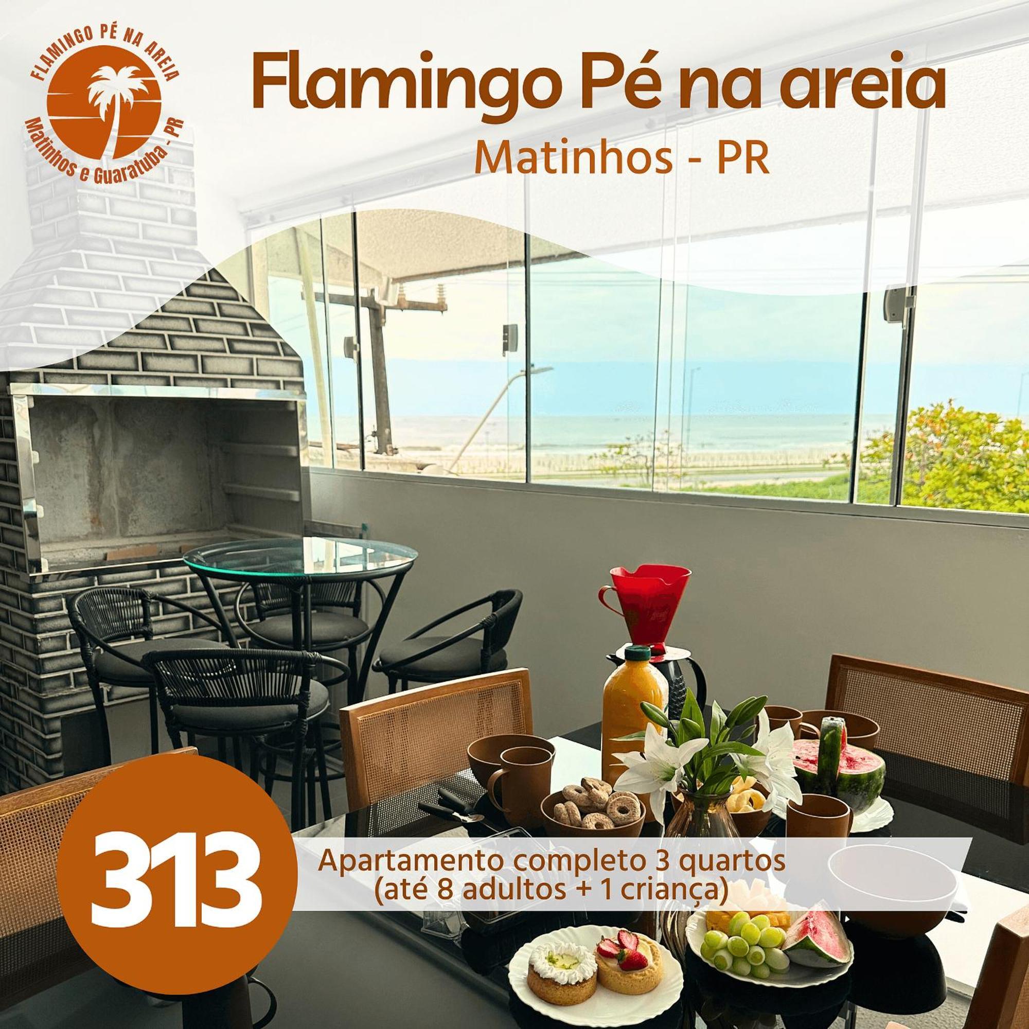 Ferienwohnung Flamingo Pe Na Areia Matinhos Exterior foto